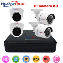 Heanworld пули& купол комплект ip-камеры 1080 p H.264 4 шт. hd камера видеонаблюдения 4ch 1080 P nvr в закрытом помещении и на открытом воздухе безопасности камера системы