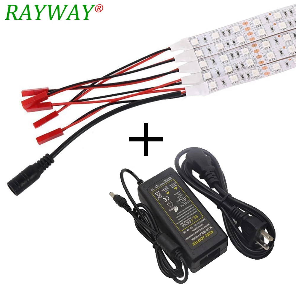 

Hot Selling 5*1M SMD 5050 LED Grow Light Strip for Plants Flower Vegetable Growth Lamp + DC Connector + 12V 5A Power Adapter