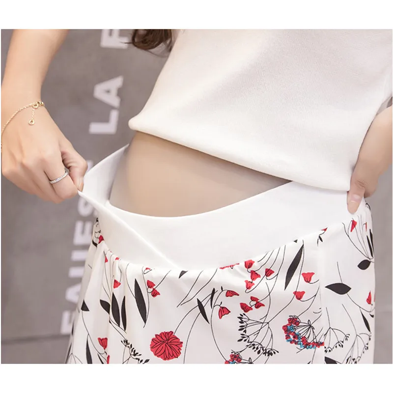 Модное шифоновое, для будущих мам юбки летние платья с разрезами; Одежда для беременных; Для женщин нерегулярные юбка для беременных Костюмы B0436