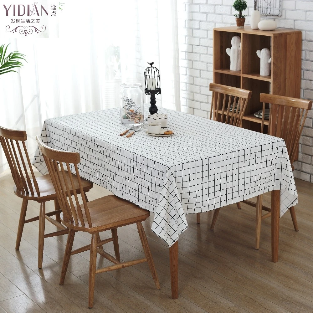 Waterproof Canvas Plaid Tablecloths Modern Simple Table Cloth