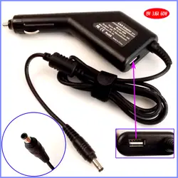 19 V 3.16A 60 Вт ноутбук автомобильный адаптер постоянного тока Зарядное устройство + USB (5 V 2A) для samsung P35 P460-42PQ P200 P400 P30 P50 P20 P28 P10