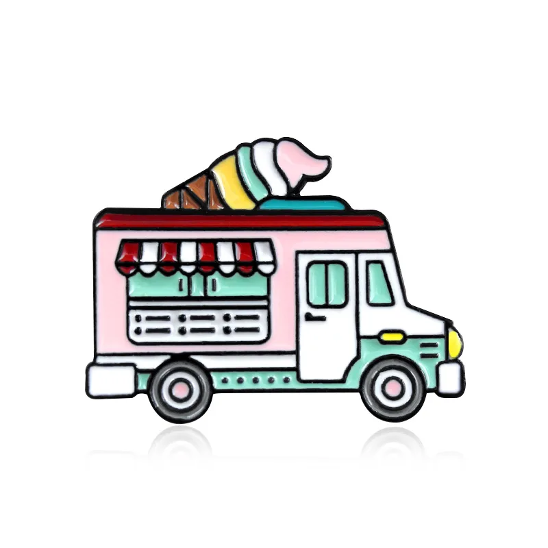 

Sweet Colorful Ice Cream Bus Bread Car Design Metal Pin