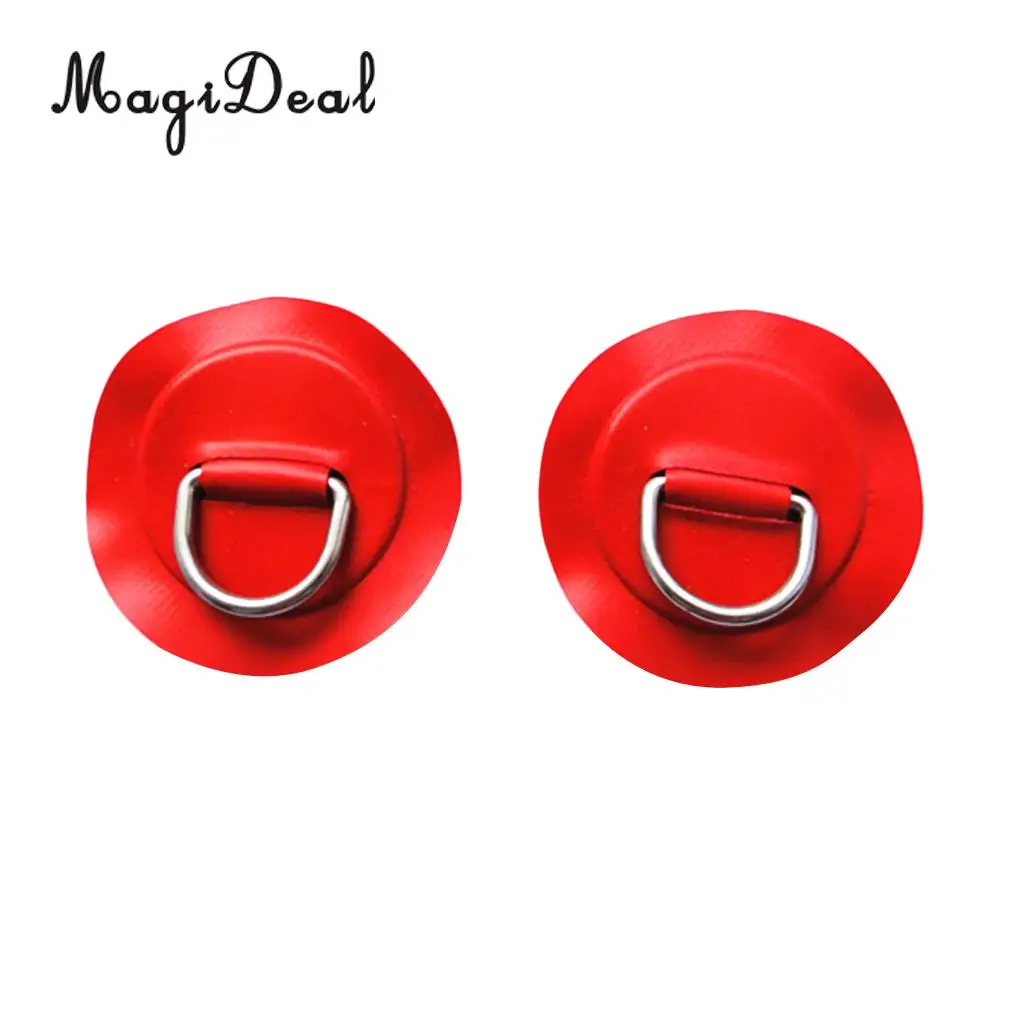 2 Pieces Red Replacement Kayak D-Ring Pad Patch for PVC Inflatable Boat Canoe SUP Surfboard Canoeing Rafting Accessories Red