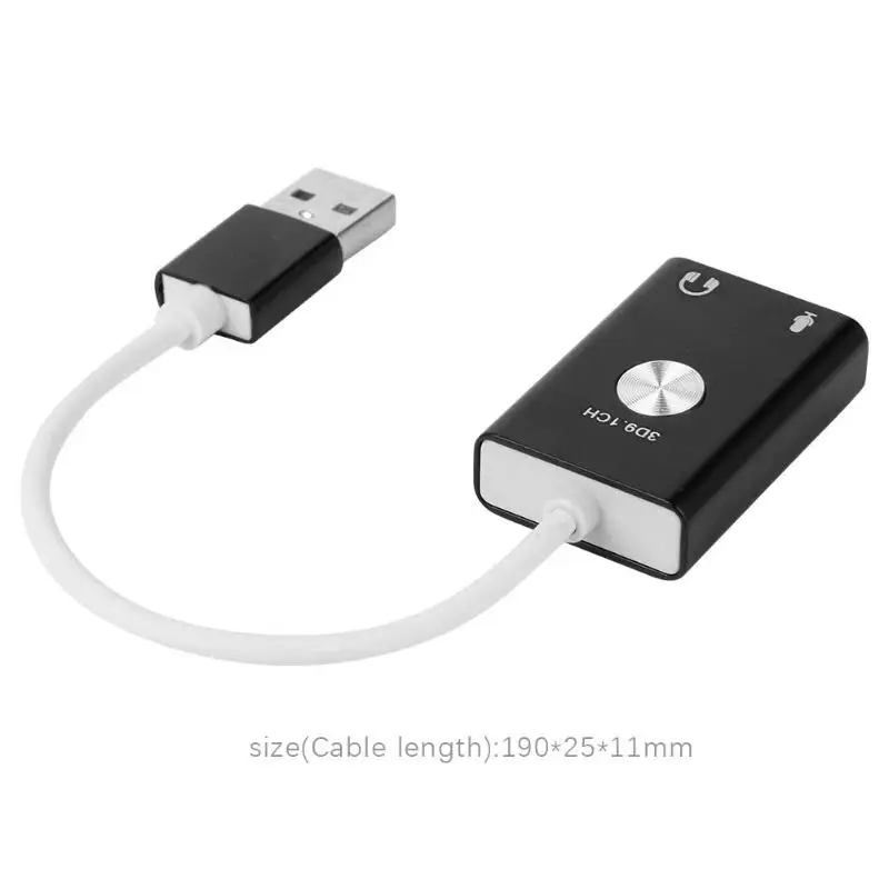 Звуковые карты из алюминиевого сплава usb type-A звуковой преобразователь Поддержка 3D стерео выхода Jack и монофонический микрофон вход Jack
