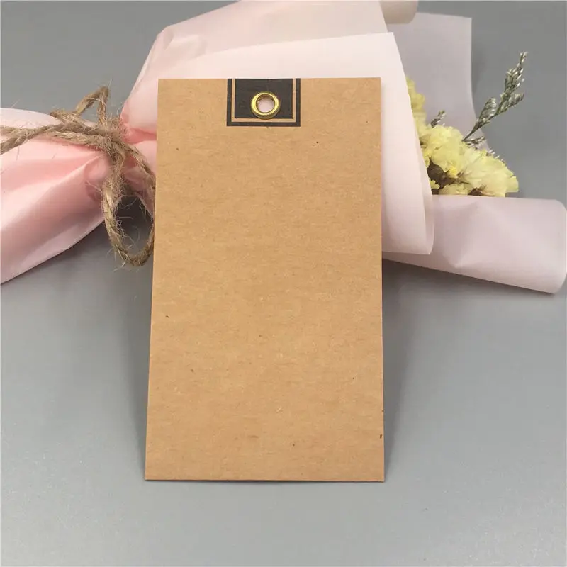 9x5cm 100Pcs/Lot Retro Brown Blank Rectangular With Mental Ring Paper Tags Labels Gifts Envelopes Note Price DIY Cardboard | Украшения и