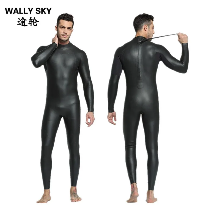 

3MM Men's CR Triathlon Wetsuit Black One-piece Full Body Long Sleeve Scuba Diving Suit Male Surf Swim Warm Smoothskin Wet Suit