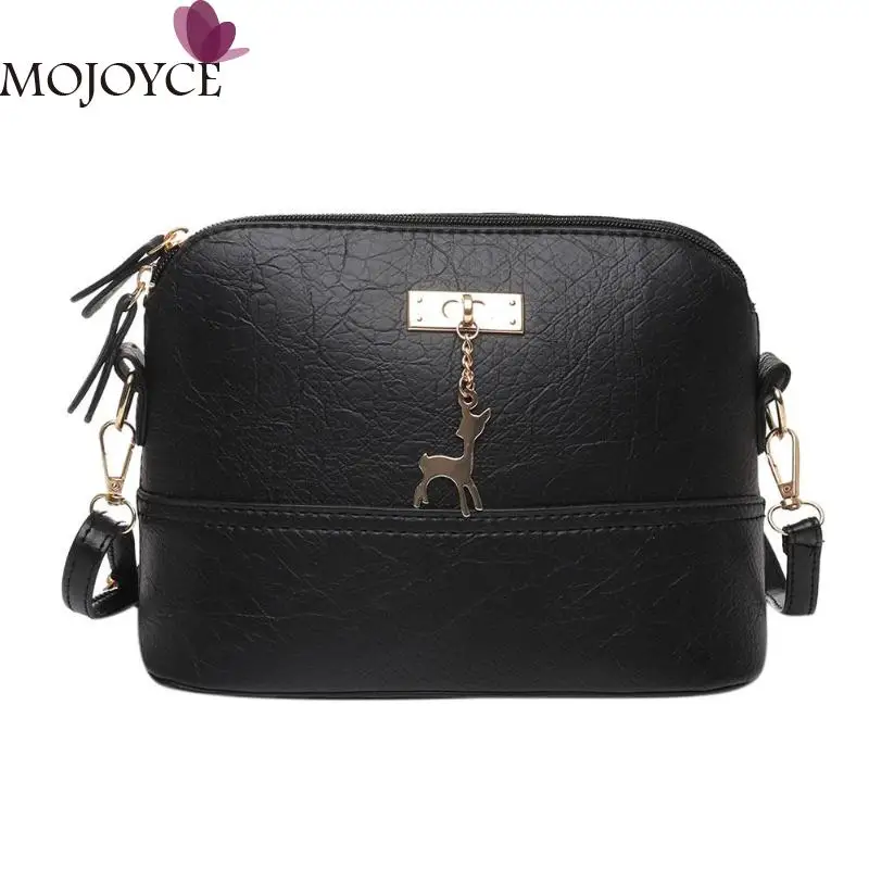 المرأة الأزياء Crossbody حقيبة حقيبة كتف جلدية pu مع الغزلان قلادة Crossbody أكياس الإناث لينة حقيبة ساع يد Blosa