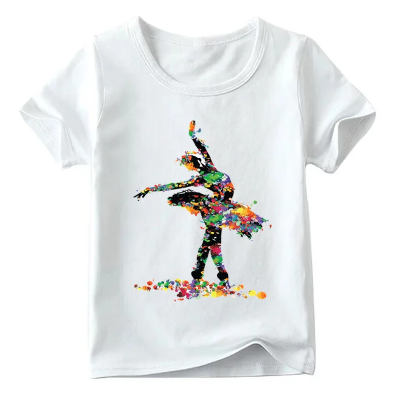 

2019 Children I Love Ballet Dancing Girl Design Funny Tshirt Kids Summer White Tops Baby Girls Casual T-shirt,HKP5191