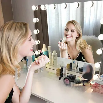 

10 Bulbs Hollywood Style Makeup Mirror Vanity LED Light Bulbs AC110V 220V Dressing Table with Mirrors Bulb Dimmable Lights MYC