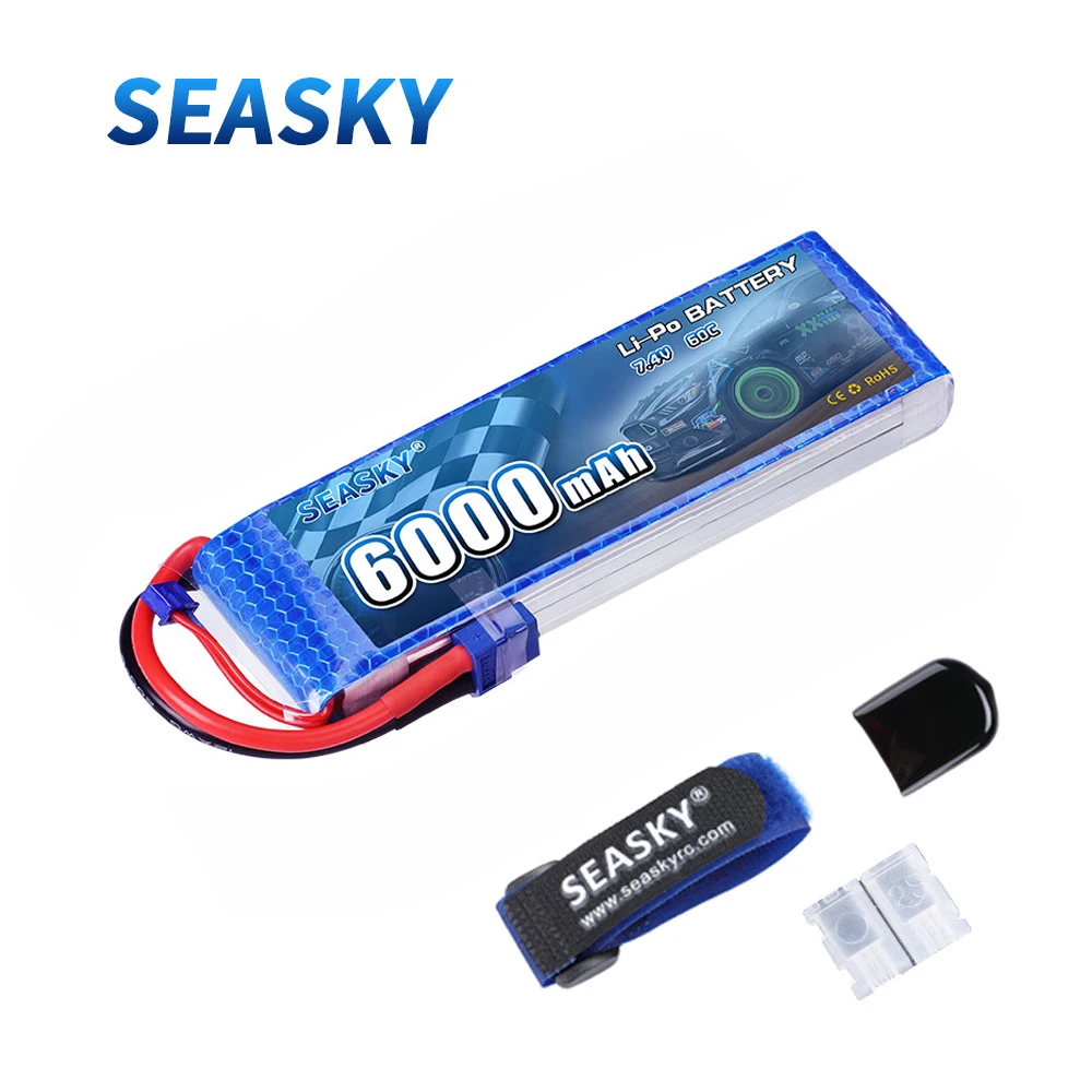 

SEASKY 2S lipo battery 7.4v 6000mAh 60C RC battery lipo 7.4V Battery XT60 for FPV drone car