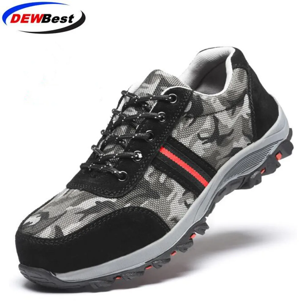 

DEWBest 2019 steel toe boots men Steel mid-plate Anti-smashing Anti-slip classical Construction ankle work male safety shoe