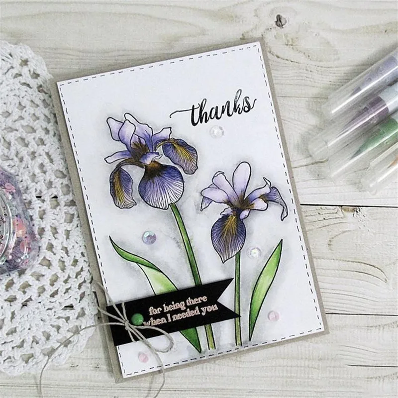 

YaMinSanNiO Clivia Flower Stamps and Dies for Scrapbooking Card Making Christmas Greetings Photo Craft Stamp Set with New Die