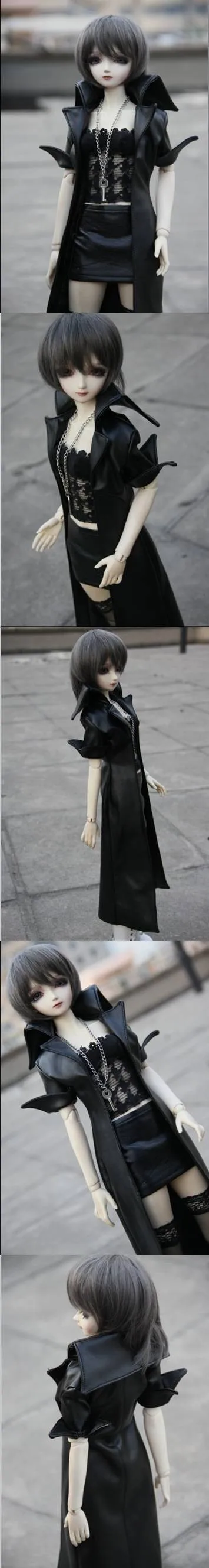 Красивое длинное кожаное пальто для куклы BJD 1/4 MSD 1/3 SD16, Одежда для куклы Uncle CW51
