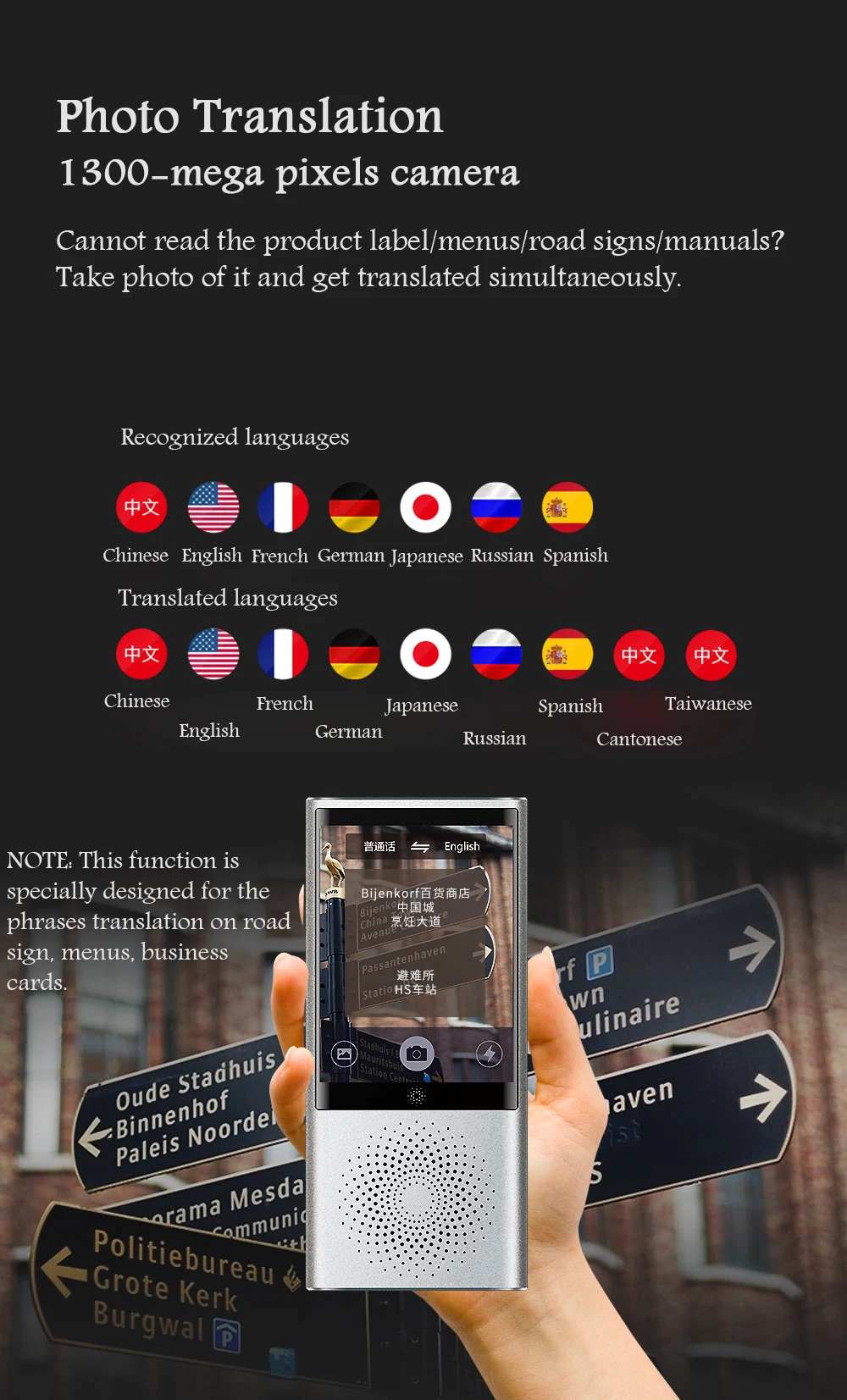 Два пути 77 языков AI голосовой переводчик W1 умный автономный переводчик 4g wifi Bluetooth Сенсорный экран фото перевод