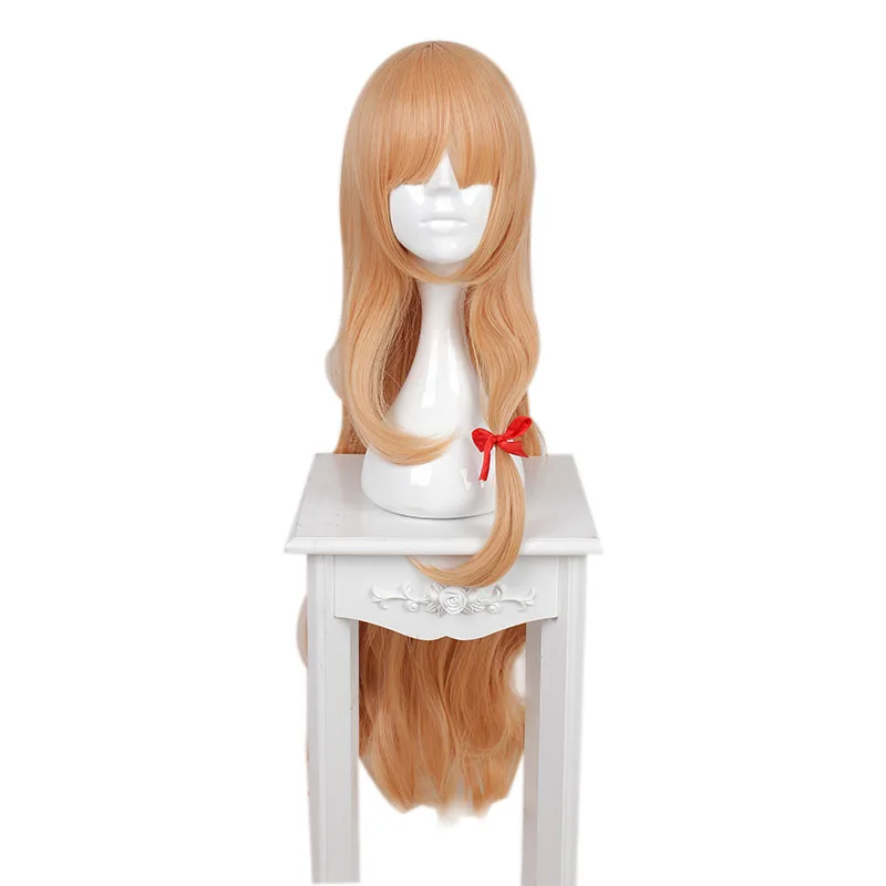 

MCOSER Free Shipping 100cm Long Wavy Cosplay Wig Synthetic Orange Color 100% High Temperature Fiber Hair WIG-655F