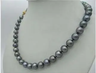 

Free Shipping >> 18" 9-10MM CHARMING TAHITIAN AAA BLACK GRAY COLOR PEARL NECKLACE