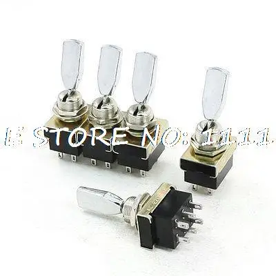 

5pcs AC 220V 3A DPDT On/Off/On 6 Pin Mini Toggle Switches KN3-203B