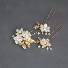 Jonnafe Handmade Freshwater Pearls Hair Pins Bridal Jewelry Flower Wedding Headpiece Women Hair Accessories