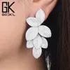 GODKI  Celebrity Favorite Luxury Leaf Leaves Flower Collection Full Micro Cubic Zirconia Paved Wedding Bridal Earring For Women ► Photo 1/6