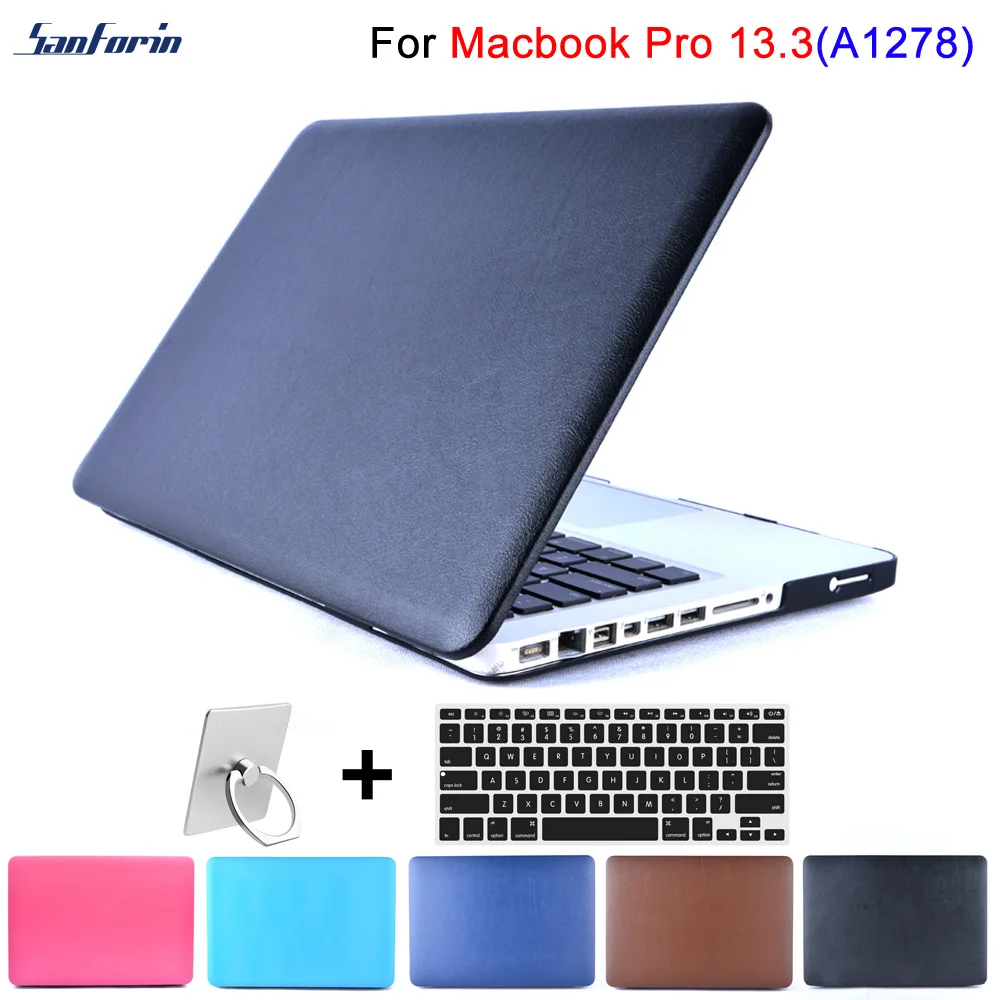 

PU Leather Coated Hard Cover for Old MacBook Pro 13 Inch (A1278 CD-ROM) Laptop one-sided silk Leather case for Pro 13 A1278