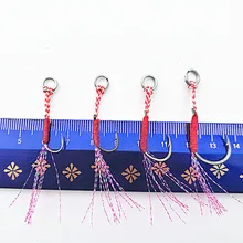 Крючок для джигбейта, одинарный крючок с зазубриной на крупную рыбу, ложка, рыболовный крючок, партия из 4 штук