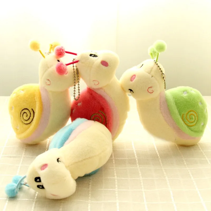 Милый Улитка животное Пушистый Плюшевый плюшевый кулон игрушки для детей подарок маленький плюшевый кулон Забавный подарок для девочек 4 цвета