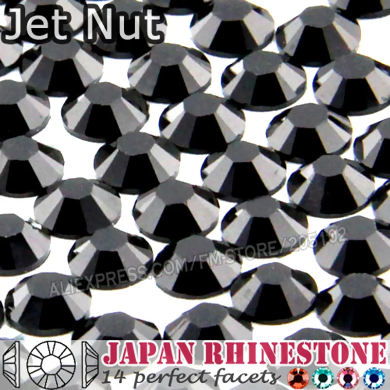 

Jet Nut Nail Crystals Rhinestones SS16 SS20 SS30 Resin Non Hotfix Flat Back stones glitters for Glue DIY Nails Art