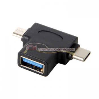 

1pcs*USB 3.1 Type-C & Micro USB Combo to USB 2.0 A Female OTG Data Host Adapter