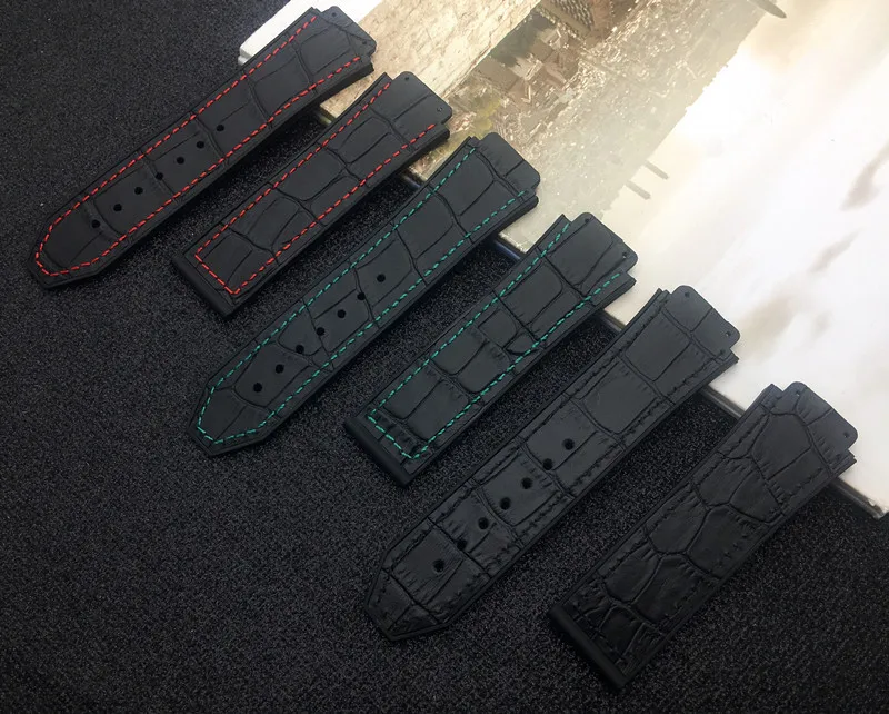 Ремешок силиконовый для наручных часов Hublot Кожаный Резиновый Браслет Big Bang fusion F1