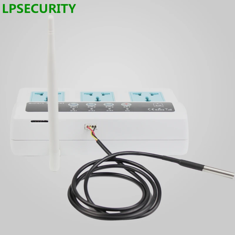 

LPSECURITY Remote Control Wireless Mobile Phone GSM SIM Smart Socket Switch SC3 GSM Smart Wireless Socket WITH SENSOR