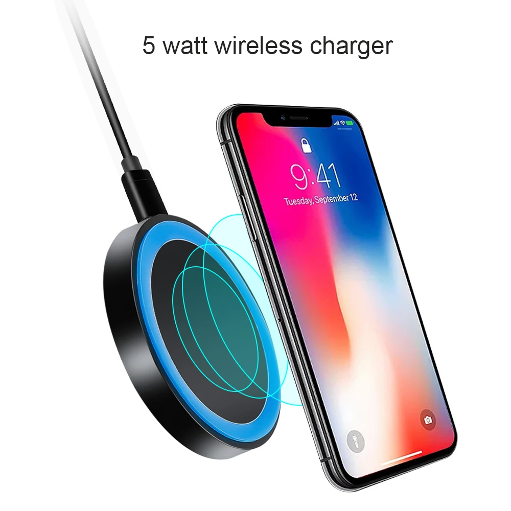 Беспроводное зарядное устройство Qi 5 Вт для iphone X XS XR быстрой зарядки телефона