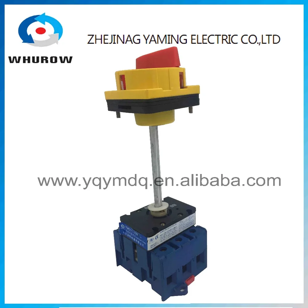 

Isolating switch YMD11-100B with padlock handle aluminum pole 100A Load break power cut off operation outside electrical cabinet