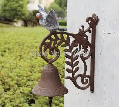 Rusty Cast Iron Dinner Bell Peace Dove Welcome Wall Mount Rusty Cast Iron Dinner Bell Peace Dove Welcome Wall Mount Hanging Garden Outdoor Rustic