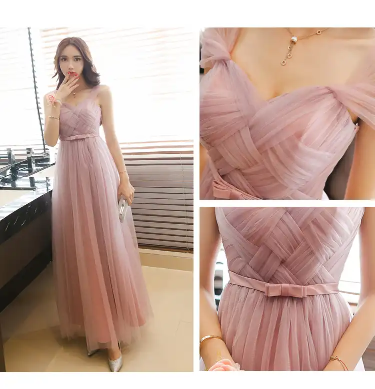 dusty peach bridesmaid dress
