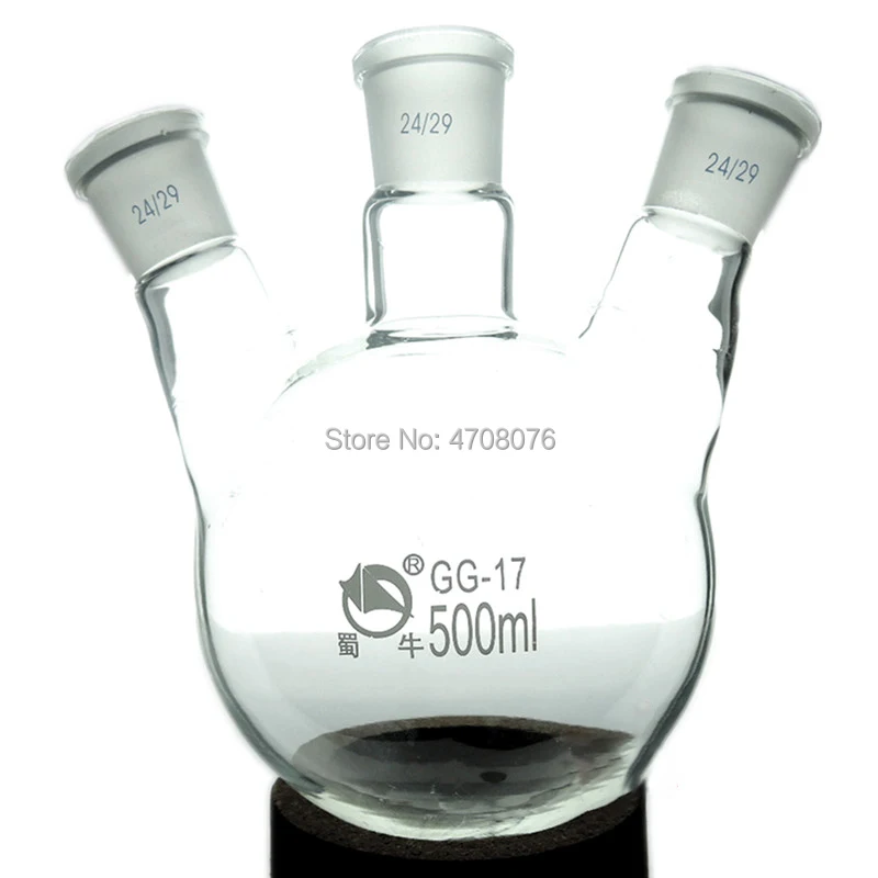100-500 мл стеклянная колба с три горлышка Obligue боросиликатный кукурбит для химического теста дистиллятор оборудование реакционный контейнер