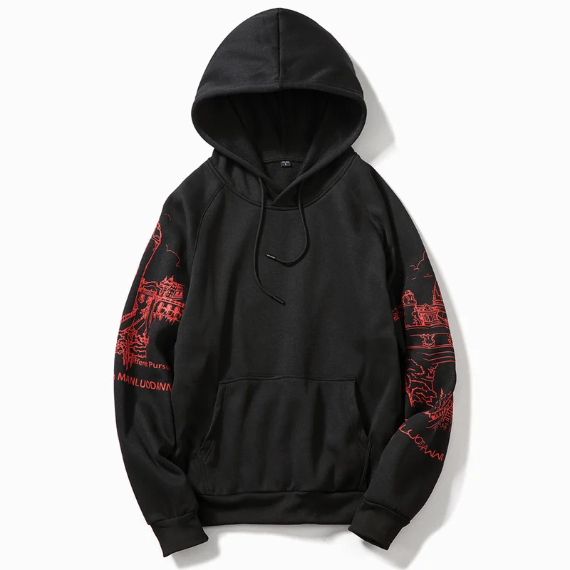 

Cotton Print loose Men's Hoodies Autumn 2019 Hoody Sweatshirts Men Hip Hop Fashion Casual Male Hoodies Sweatshirts Couple Wear
