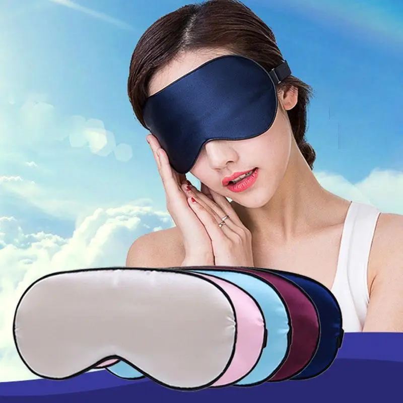 

Silk smooth sleep EyeShade relax auxiliary eye mask double-edged Travel Sleep Eye Mask Rest Aid Soft Cover Eye Patch R4