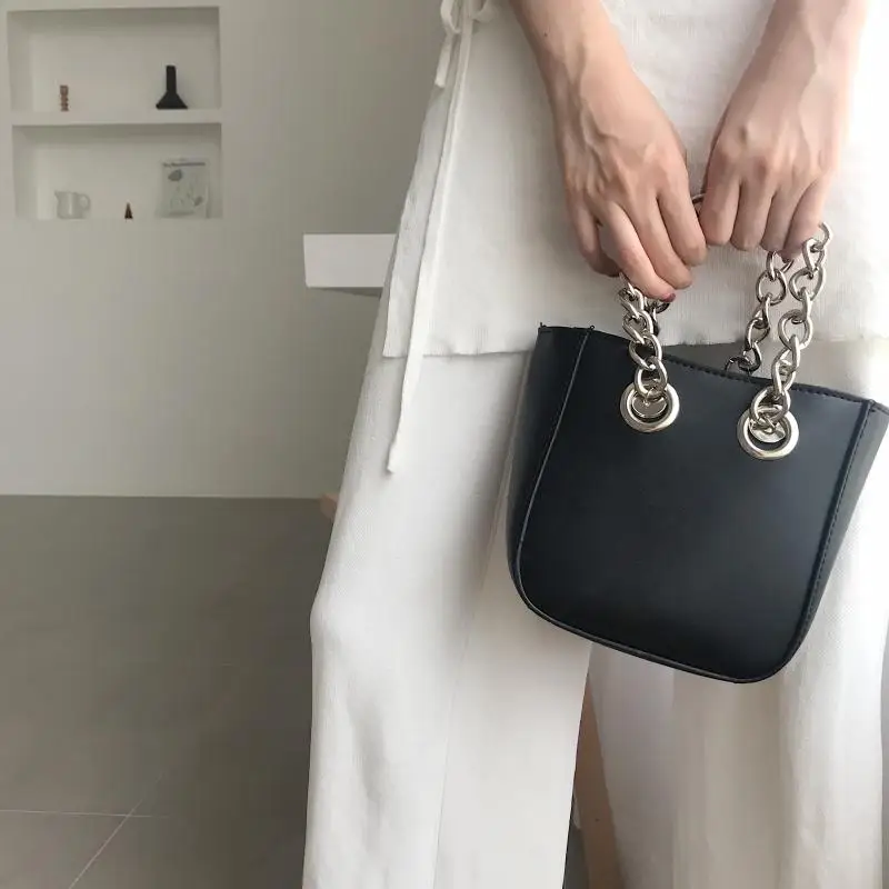 المرأة البسيطة الأسود أعلى-حقائب بيد حقائب يد حقيبة السيدات الكتف أكياس Crossbody للنساء 2019 سلاسل اليد أكياس BANGE