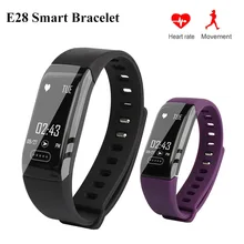 Smart Bracelet Heart Rate Tracker Fitness Sleep Monitor Passometer Phone Band Alarm Call SMS Rremind Wechat Sport E28 Wristbands