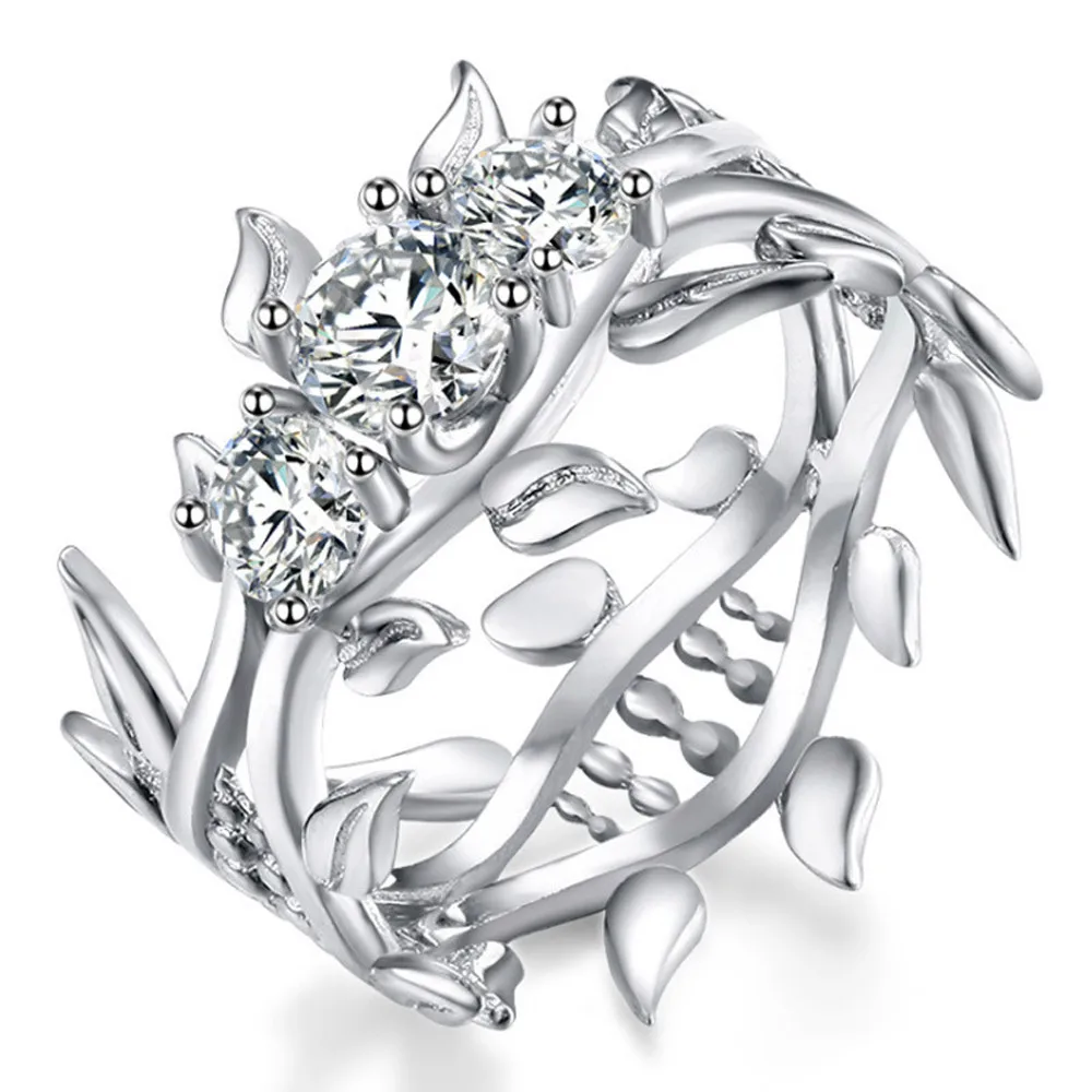 

2018 New Fashion Unique Design Women Creative Zirconia Flower Ring Valentine Gift Silver Kull Ring Jewelry Gifts Bague Femme