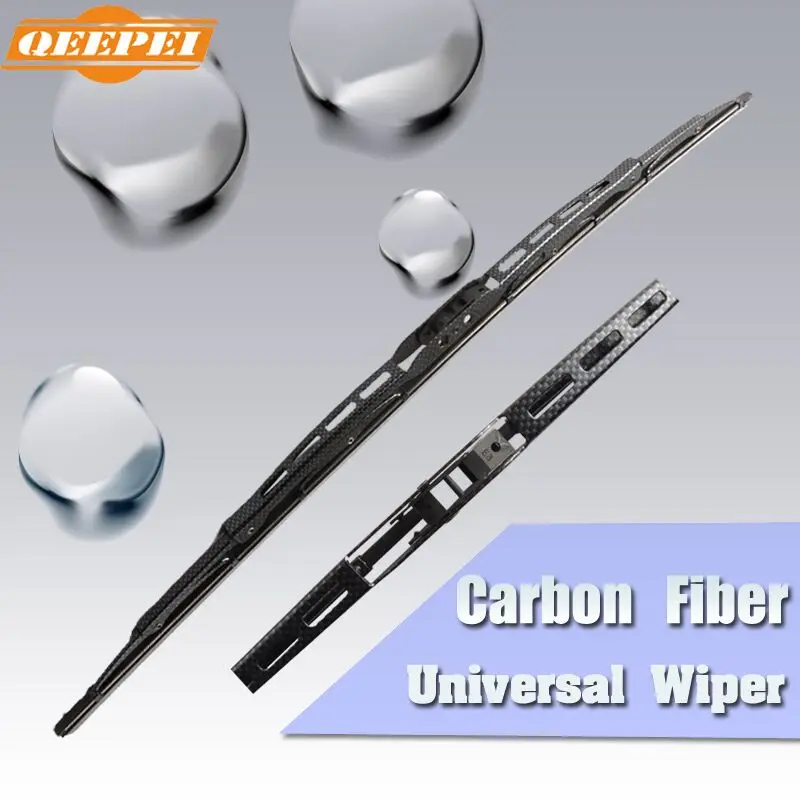 QEEPEI 14'' 28''inch Carbon Fiber Wiper Universal U Hook U type Wipers Windscreen Car