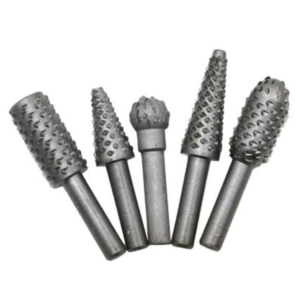 5pc Rotary Rasp File Set 1/4" 6mm Shank Rotary Craft Files Woodworking