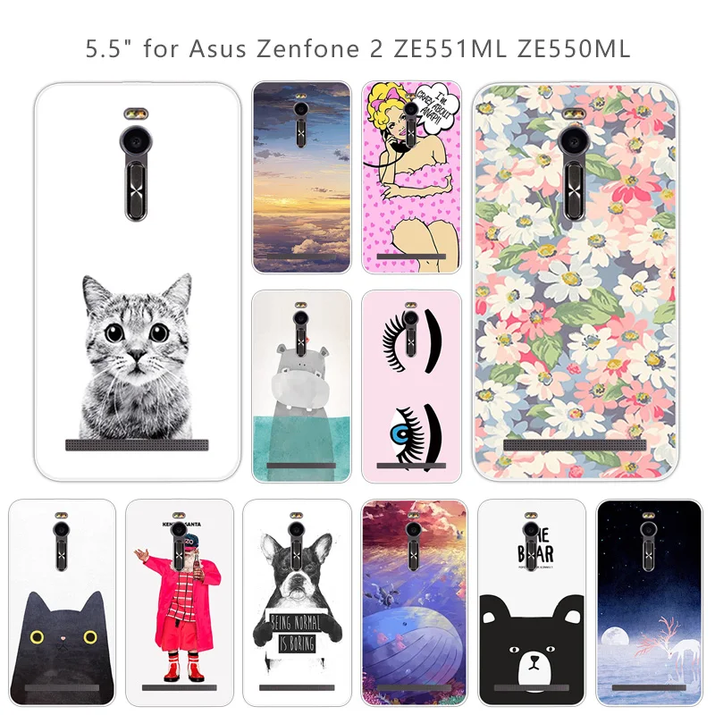 For Asus Zenfone 2 ZE551ML ZE550ML Cartoon Case Soft Silicon Phone Cover for / Deluxe |