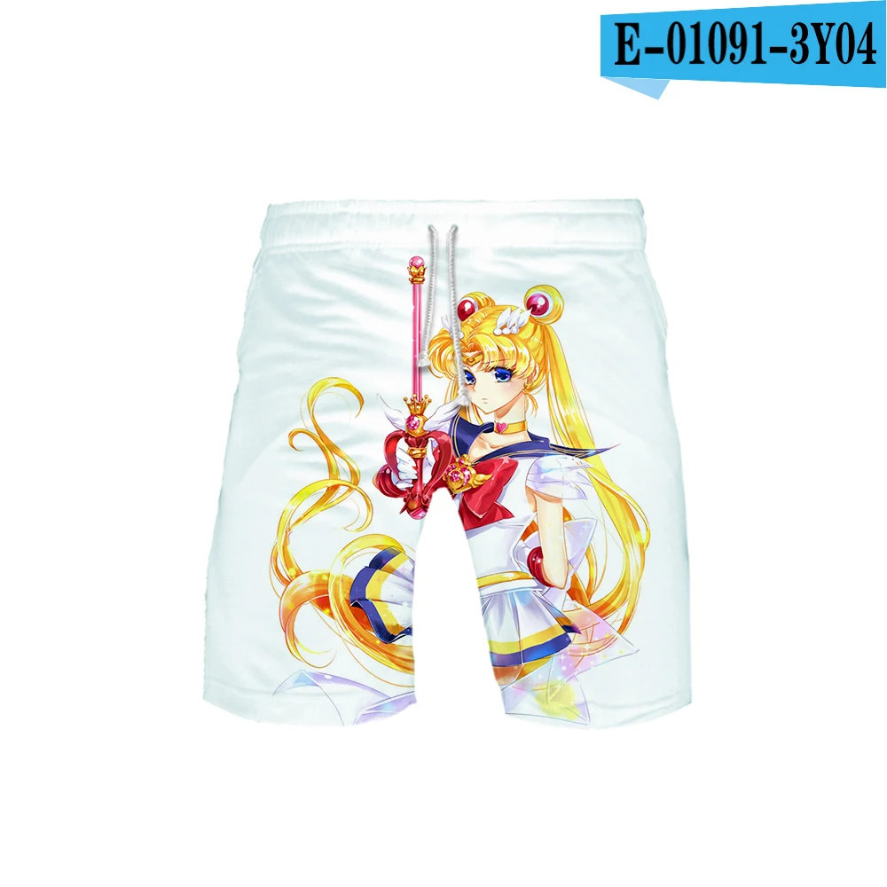Sailor Moon/летние тонкие детские шорты в стиле Харадзюку штаны для мальчиков и девочек детские штаны для отдыха с принтом в виде галстука г., лето - Цвет: one