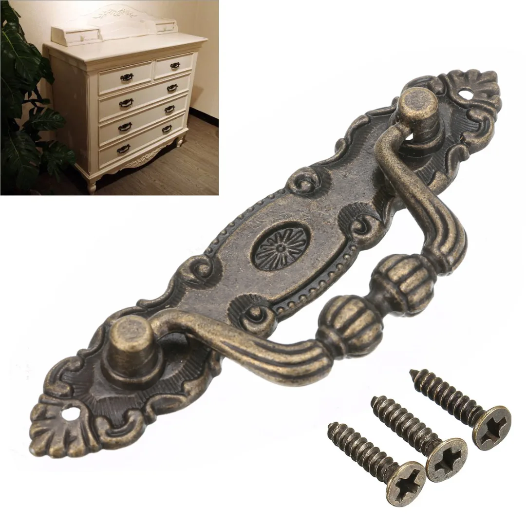 Vintage Antique Dresser Handles Retro Bronze Drawer Knobs Cabinet Handle Pulls For Furniture Cupboard Accessories