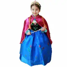 Платье принцессы Анны; платье Снежной Королевы Эльзы для девочек; платье для дня рождения; Vestidos; детская одежда для девочек; комплект одежды Эльзы; костюм