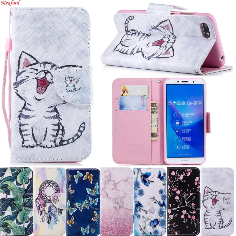 

Case For Huawei Honor 7A DUA-L22 Case Wallet Flip PU Leather Cover For Huawei Honor 7A Case 5.45 Russia A7 Honor A 7 stand print