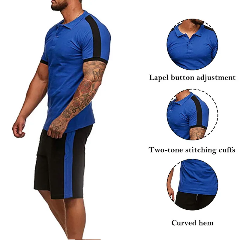 LASPERAL 2019 Two Pieces Set Men Casual Short Sleeve T-Shirt Shorts Men's Tracksuits Summer Sportswear Fitness Tops Short Pants LASPERAL 2019 Two Pieces Set Men Casual Short Sleeve T-Shirt Shorts Men's Tracksuits Summer Sportswear Fitness Tops Short Pants