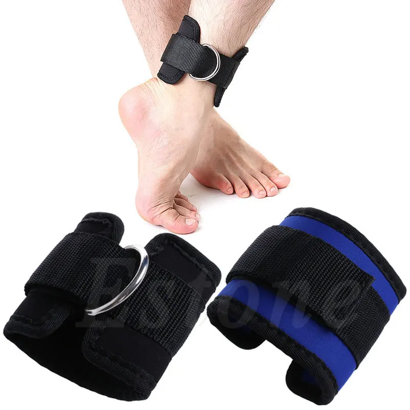 Heavy Duty Weight lifting Leg Ankle D-Ring Pulley Cable Attachment Gym straps 