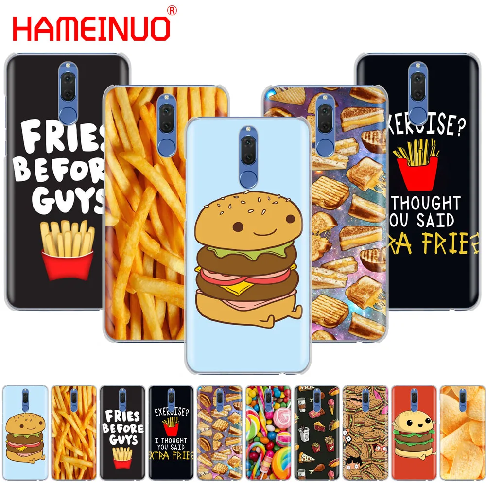 HAMEINUO Cute food fries burger funny Cover phone Case for Huawei NOVA 2 2S 3e PLUS LITE P smart 2018 enjoy 7s mate 7 8 9 10 pro | Мобильные